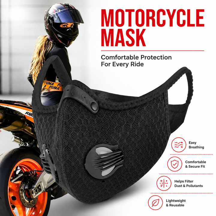 Premium Cycling Face Mask Breathable Nylon Half Face Mask Carbon Filter Adjustable Unisex Outdoor Sports Running Travel Dust Protection Mask