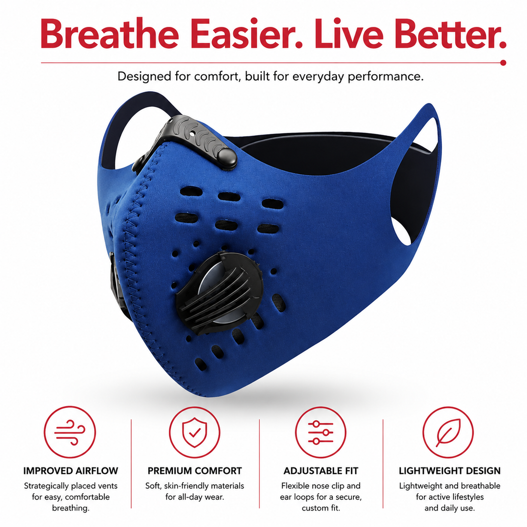 Premium Cycling Face Mask Breathable Nylon Half Face Mask Carbon Filter Adjustable Unisex Outdoor Sports Running Travel Dust Protection Mask