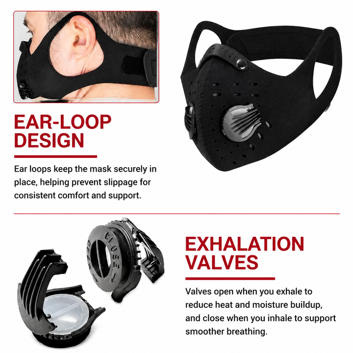 Premium Cycling Mask Wind Dust Proof Half Face Mask Activated Carbon Filter Breathable Sports Running Outdoor Cycling Hiking Face Cover Men Women