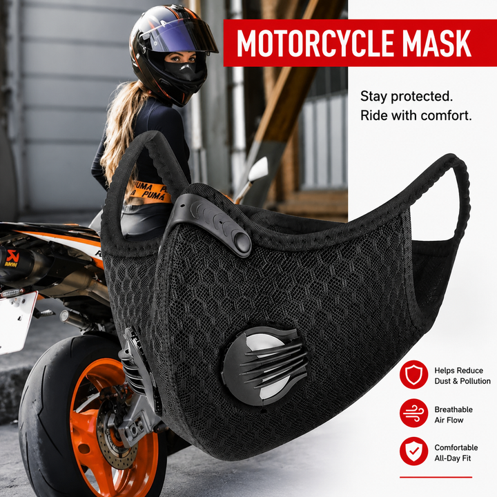 Premium Cycling Mask Wind Dust Proof Half Face Mask Activated Carbon Filter Breathable Sports Running Outdoor Cycling Hiking Face Cover Men Women