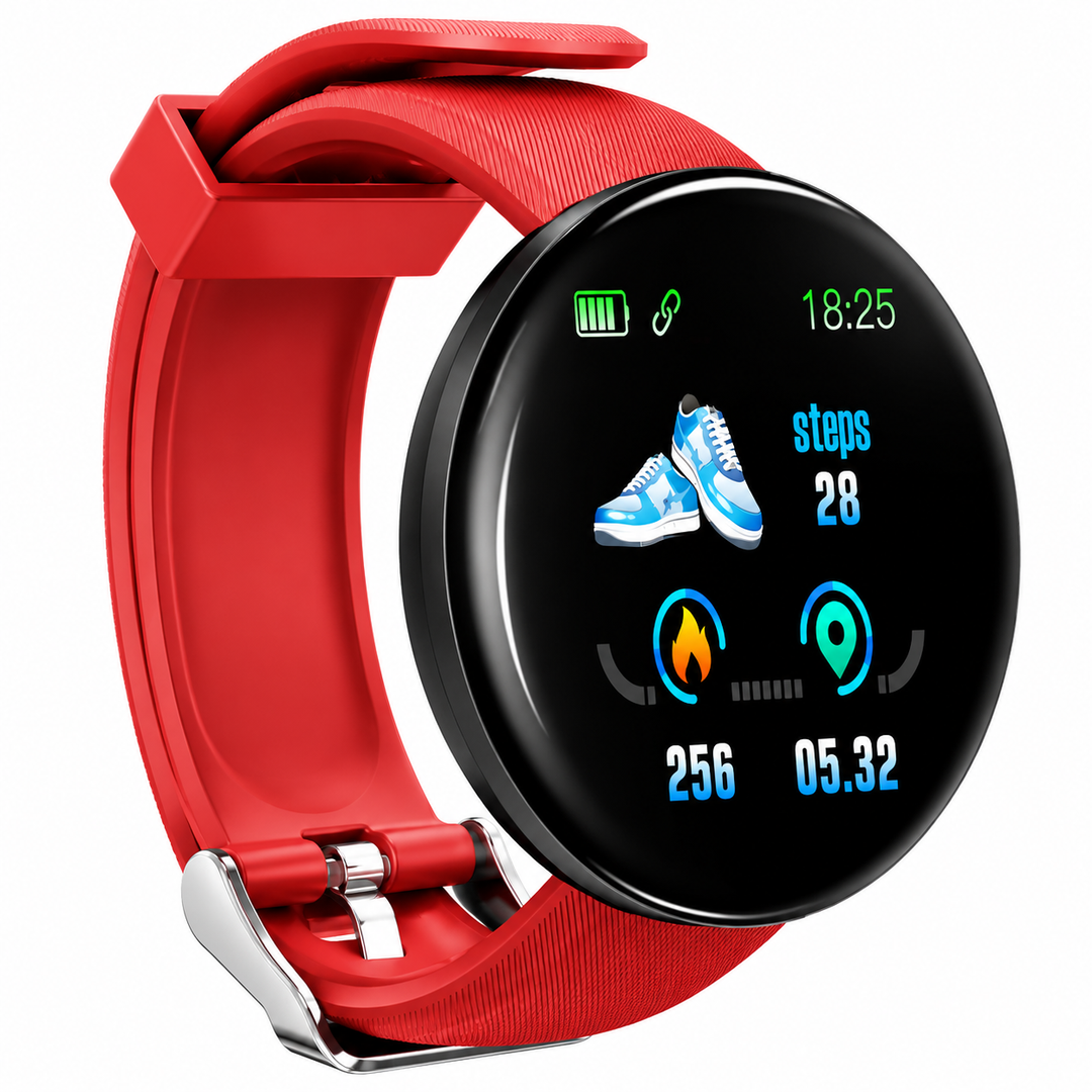 Premium D18 Smart Watch Fitness Tracker Heart Rate Blood Pressure Oxygen Monitor Waterproof Bluetooth Call Message Notifications Android iOS Compatible