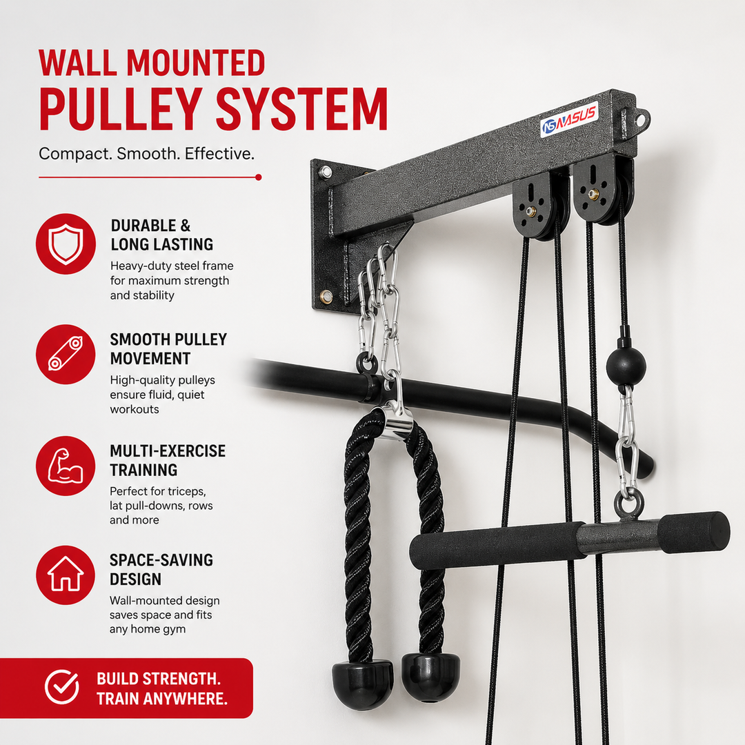 Premium DIY Fitness Pulley Cable Machine Set Adjustable Home Gym Cable System Arm Biceps Triceps Back Strength Training Attachment Steel Workout Equipment
