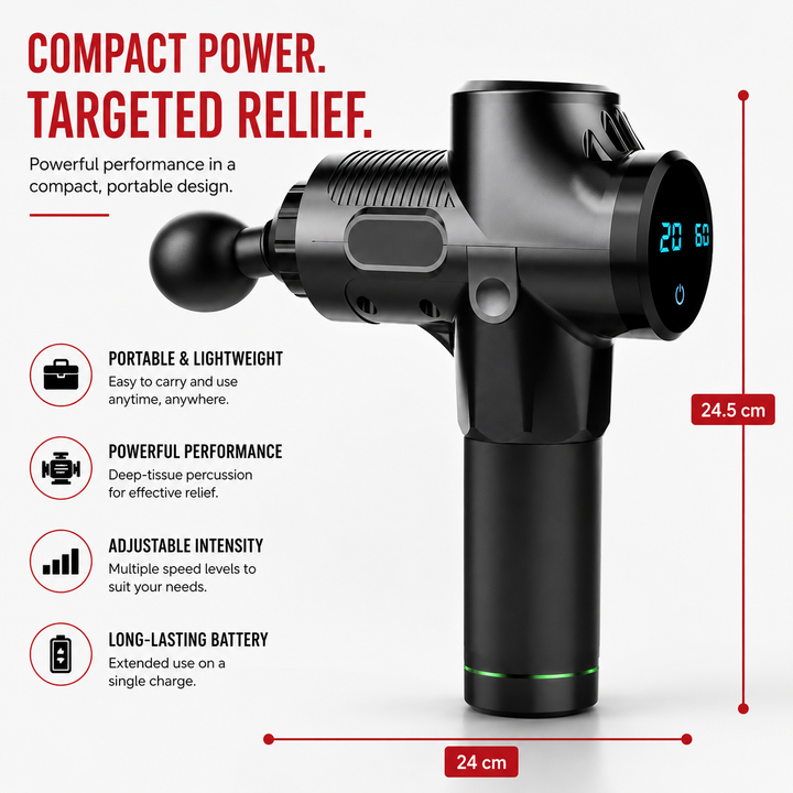 Premium Deep Tissue Massage Gun Percussion Muscle Massager Electric Rechargeable Body Neck Back Fitness Recovery Portable Handheld Massage Device