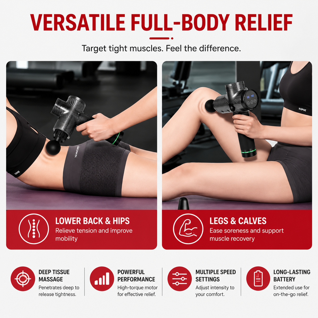 Premium Deep Tissue Massage Gun Percussion Muscle Massager Electric Rechargeable Body Neck Back Fitness Recovery Portable Handheld Massage Device