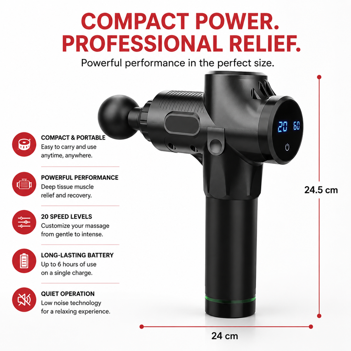 Premium Deep Tissue Massage Gun Percussion Muscle Massager Electric Rechargeable Body Neck Back Fitness Recovery Portable Handheld Massage Device