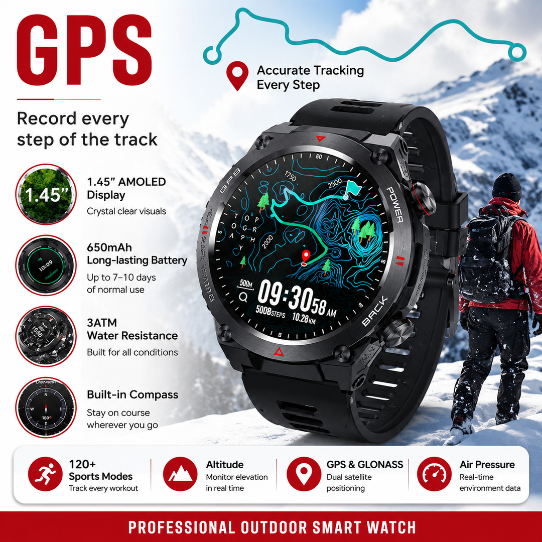 Premium Dive Smart Watch Men 50M Waterproof Altimeter Barometer Compass Free Diving Log Stopwatch Air Pressure Outdoor Adventure Sports Watch
