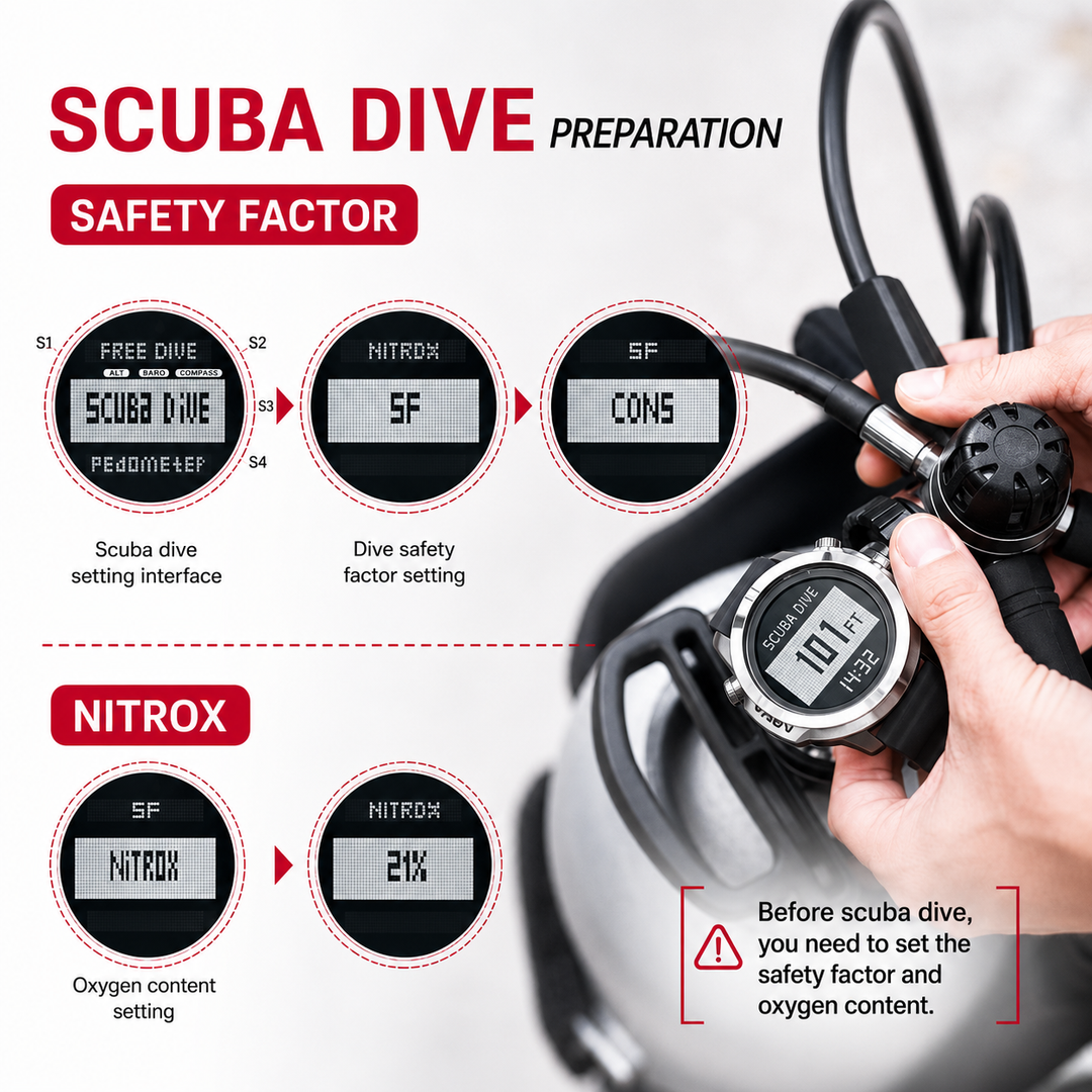 Premium Dive Smart Watch Men 50M Waterproof Altimeter Barometer Compass Free Diving Log Stopwatch Air Pressure Outdoor Adventure Sports Watch