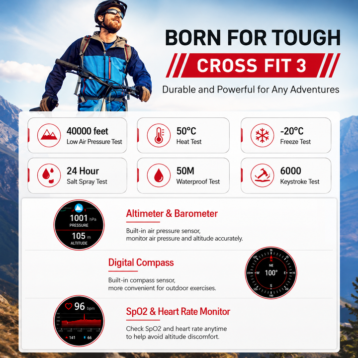 Premium Dive Smart Watch Men 50M Waterproof Altimeter Barometer Compass Free Diving Log Stopwatch Air Pressure Outdoor Adventure Sports Watch
