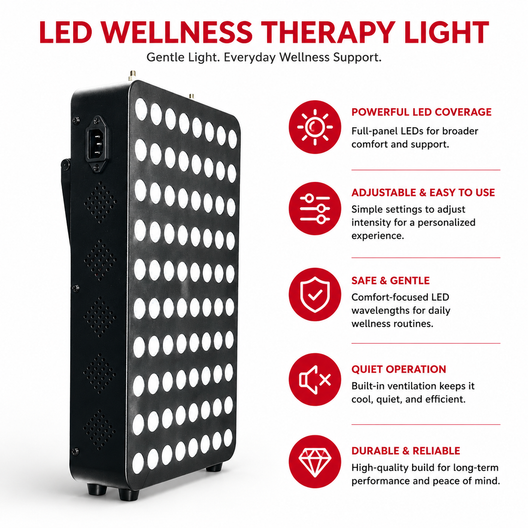 Premium Dual Chip Red Light Therapy Panel 630nm 660nm 810nm 830nm 850nm LED Infrared Lamp Full Body Face Light Therapy Device Metal Housing Timer Control