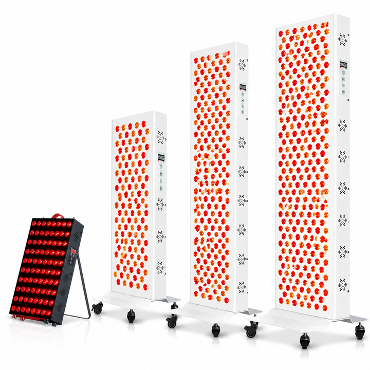 Premium Dual Chip Red Light Therapy Panel 630nm 660nm 810nm 830nm 850nm LED Infrared Lamp Full Body Face Light Therapy Device Metal Housing Timer Control