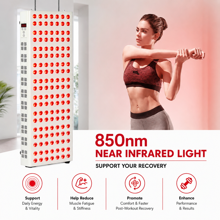 Premium Dual Chip Red Light Therapy Panel 630nm 660nm 850nm Infrared LED Lamp Multi Wavelength Dimmable Timer Professional Home Clinic Use