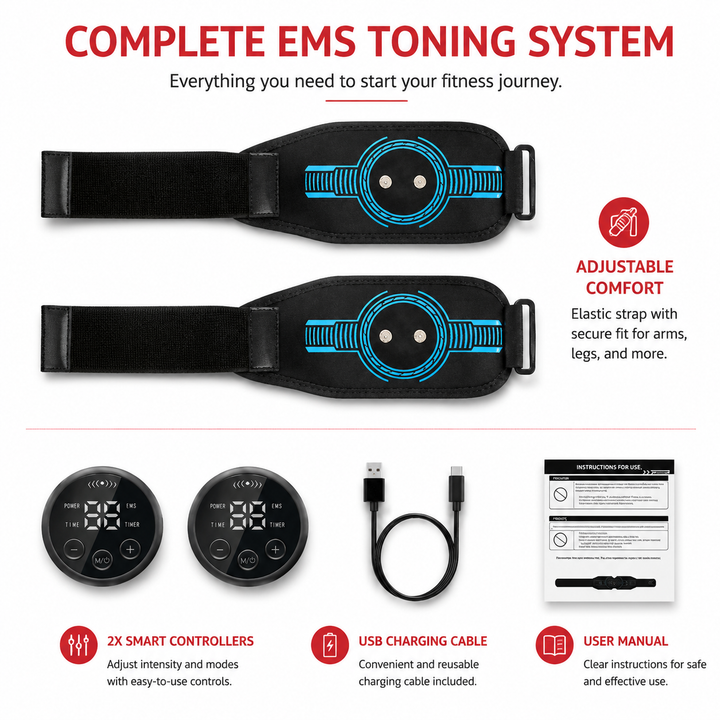 Premium EMS Abdominal Muscle Stimulator Belt USB Rechargeable Body Toning Device 10 Modes 39 Levels Waist Arm Leg Fitness Training Slimming Device