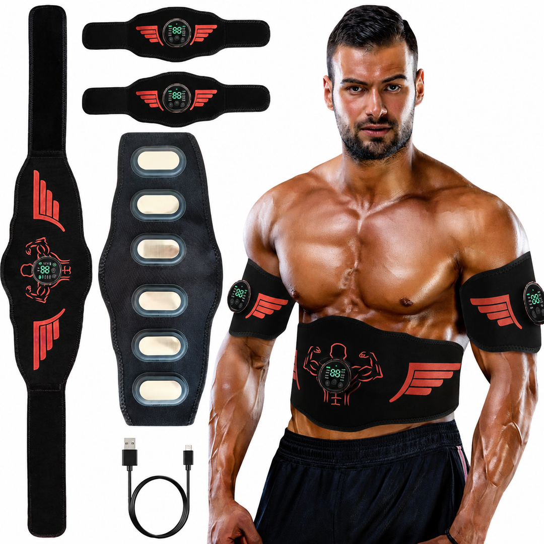 Premium EMS Abdominal Muscle Stimulator Belt USB Rechargeable Body Toning Device 10 Modes 39 Levels Waist Arm Leg Fitness Training Slimming Device