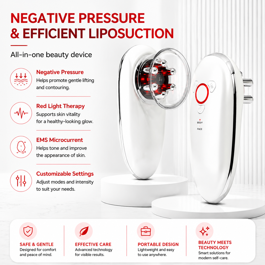 Premium EMS Cupping Massager Electric Face and Body Sculpting Device Suction Gua Sha Therapy Adjustable Intensity Rechargeable Home Spa Massager