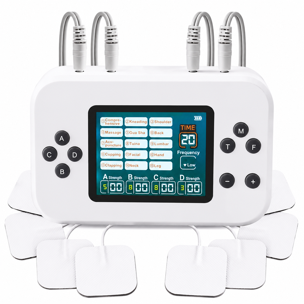 Premium EMS Electric Pulse Massager Rechargeable Multi Channel Muscle Stimulator 30 Intensity Display Portable TENS Relaxation Therapy Device