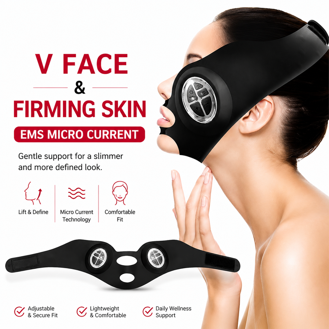 Premium EMS Face Massager V Line Mask Microcurrent Facial Device Jawline Slimming Belt Adjustable Intensity Rechargeable Skin Care Beauty Tool