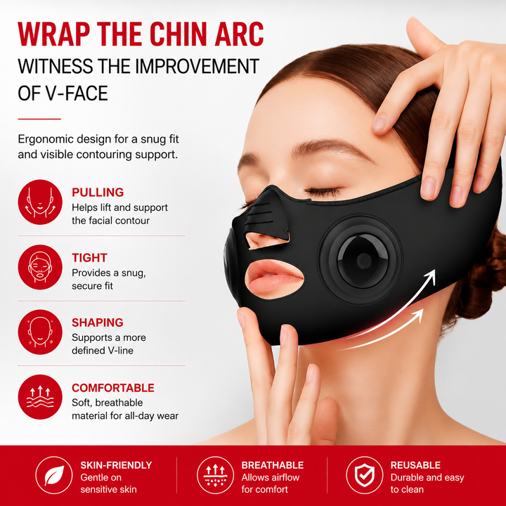 Premium EMS Face Massager V Line Mask Microcurrent Facial Device Jawline Slimming Belt Adjustable Intensity Rechargeable Skin Care Beauty Tool