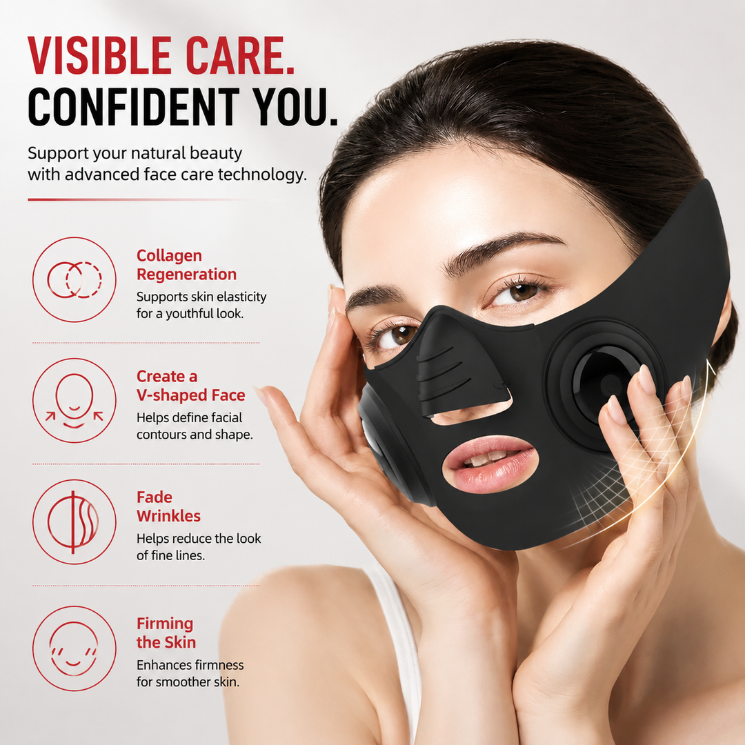 Premium EMS Face Massager V Line Mask Microcurrent Facial Device Jawline Slimming Belt Adjustable Intensity Rechargeable Skin Care Beauty Tool