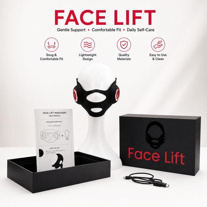 Premium EMS Face Massager V Line Mask Microcurrent Facial Device Jawline Slimming Belt Adjustable Intensity Rechargeable Skin Care Beauty Tool