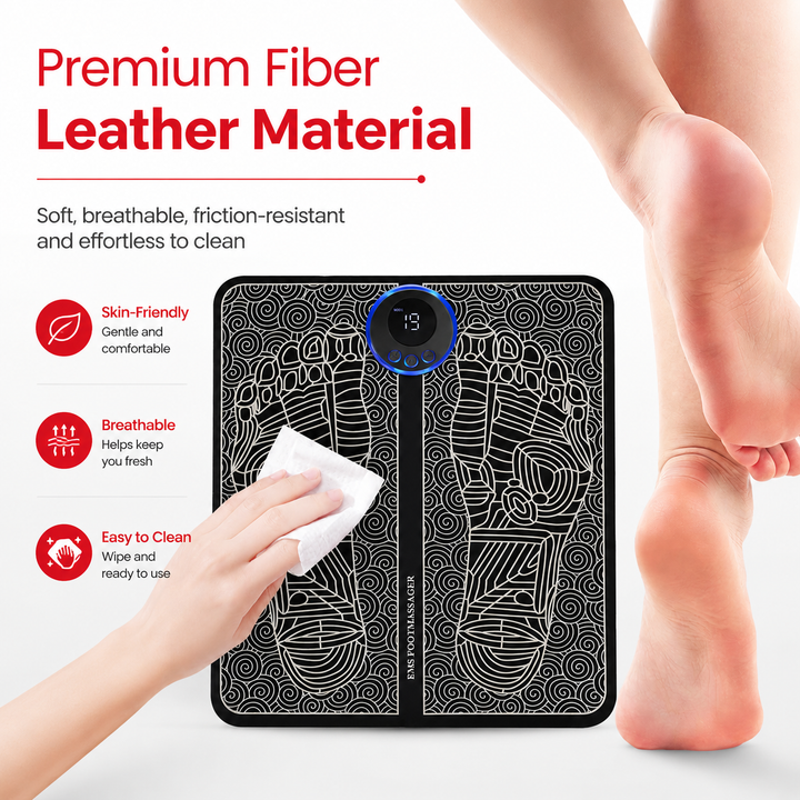 Premium EMS Foot Massager Pad Electric Acupoint Stimulation Massage Mat Remote Control 8 Modes 19 Intensity Portable Foot &amp; Leg Relaxation Therapy Device