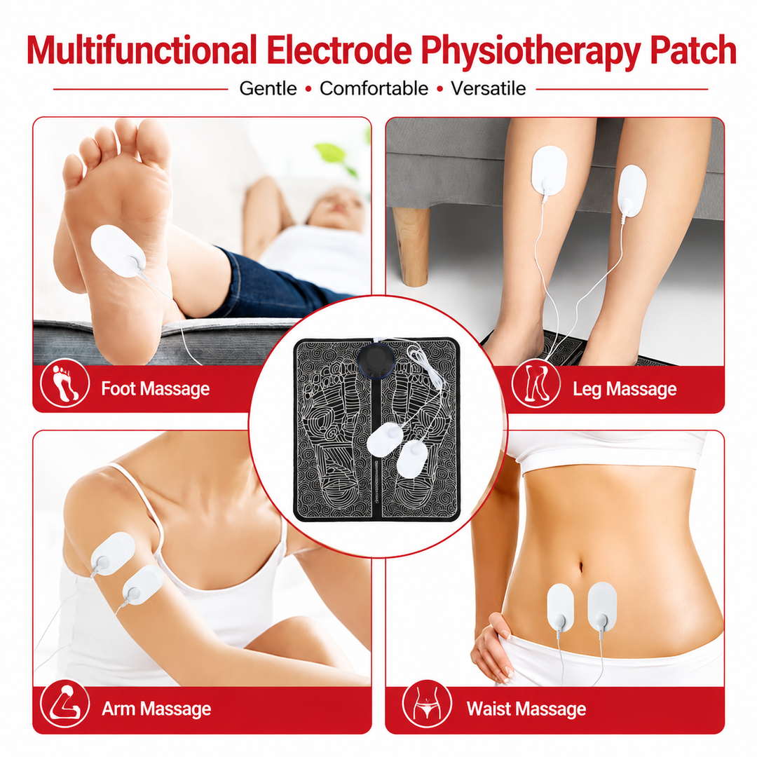 Premium EMS Foot Massager Pad Electric Acupoint Stimulation Massage Mat Remote Control 8 Modes 19 Intensity Portable Foot &amp; Leg Relaxation Therapy Device