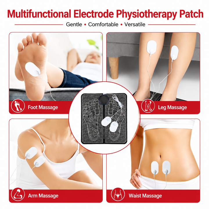 Premium EMS Foot Massager Pad Electric Acupoint Stimulation Massage Mat Remote Control 8 Modes 19 Intensity Portable Foot &amp; Leg Relaxation Therapy Device