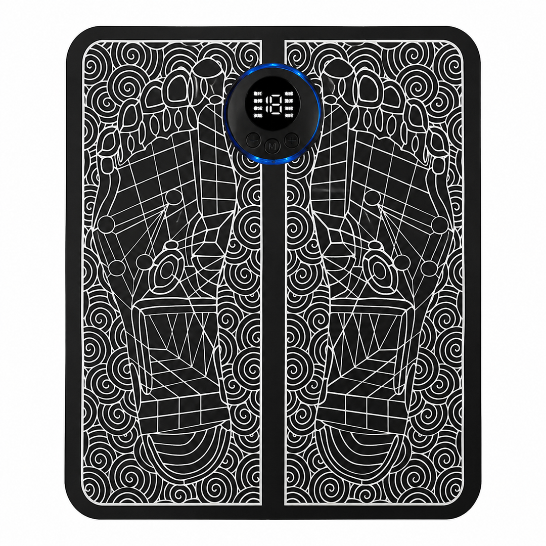 Premium EMS Foot Massager Pad Electric Acupoint Stimulation Massage Mat Remote Control 8 Modes 19 Intensity Portable Foot & Leg Relaxation Therapy Device