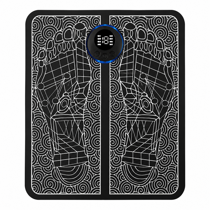 Premium EMS Foot Massager Pad Electric Acupoint Stimulation Massage Mat Remote Control 8 Modes 19 Intensity Portable Foot &amp; Leg Relaxation Therapy Device