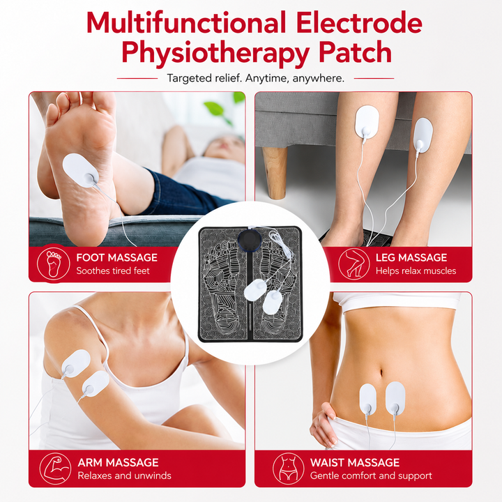 Premium EMS Foot Massager Pad Electric Massage Mat Remote Control 8 Modes 19 Levels Portable Foot Leg Massager Home Office Travel Daily Use Comfort