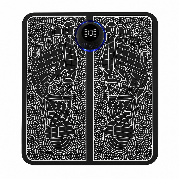 Premium EMS Foot Massager Pad Electric Massage Mat Remote Control 8 Modes 19 Levels Portable Foot Leg Massager Home Office Travel Daily Use Comfort