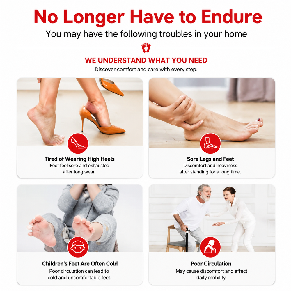 Premium EMS Foot Massager for Circulation TENS Electric Foot Pain Relief System with Heat Muscle Stimulation Adjustable Intensity Portable Home Use