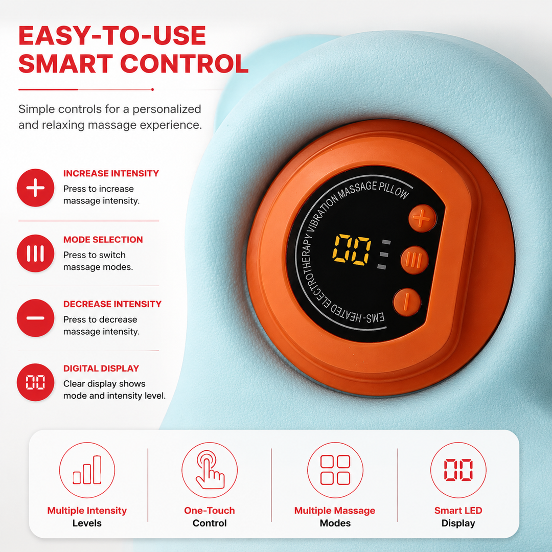 Premium EMS Heated Neck Massager Air Compression Cervical Support Vibration Infrared Heat Rechargeable Neck Device for Home Work Travel Daily Use Comfort