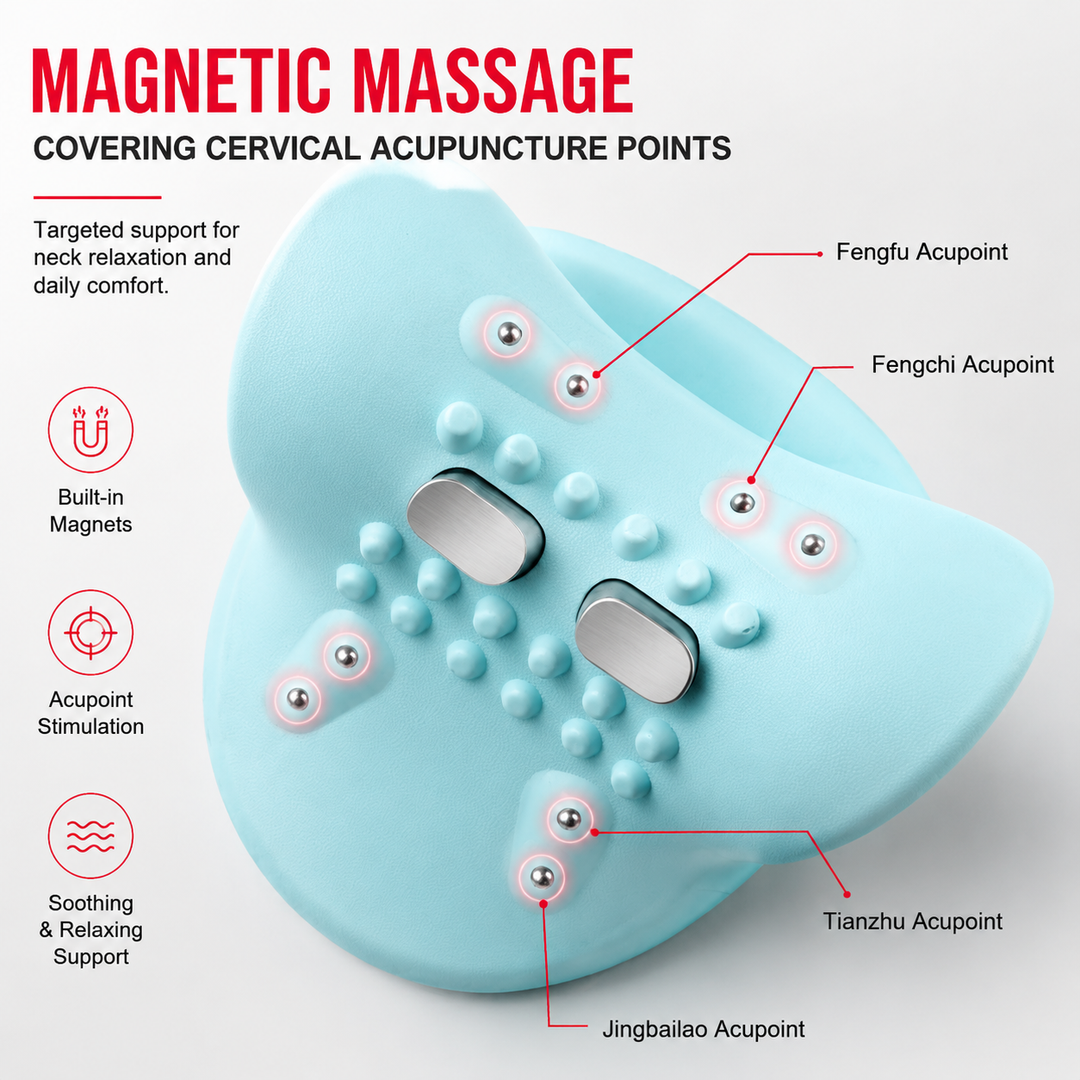 Premium EMS Heated Neck Massager Air Compression Cervical Support Vibration Infrared Heat Rechargeable Neck Device for Home Work Travel Daily Use Comfort