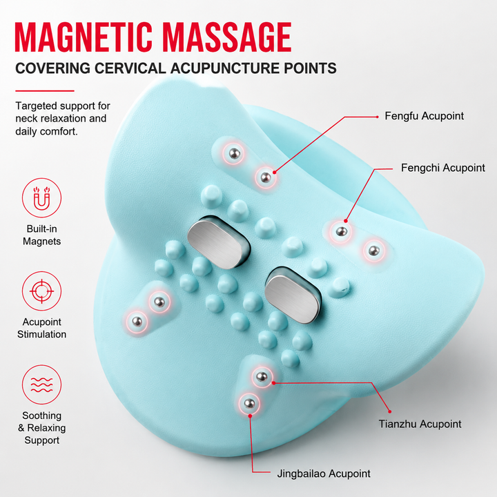 Premium EMS Heated Neck Massager Air Compression Cervical Support Vibration Infrared Heat Rechargeable Neck Device for Home Work Travel Daily Use Comfort