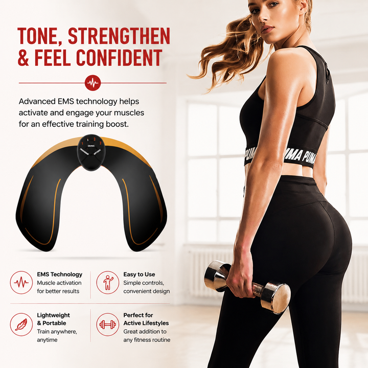 Premium EMS Hip Muscle Trainer Wearable Glute Stimulator Butt Toning Device Adjustable Multi Mode Buttock Muscle Activation Body Shaper Portable EMS Device