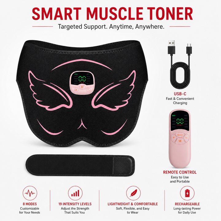 Premium EMS Hip Trainer Muscle Stimulator Wearable Fitness Device 10 Modes 30 Levels USB Rechargeable Remote Control for Home Gym Daily Use