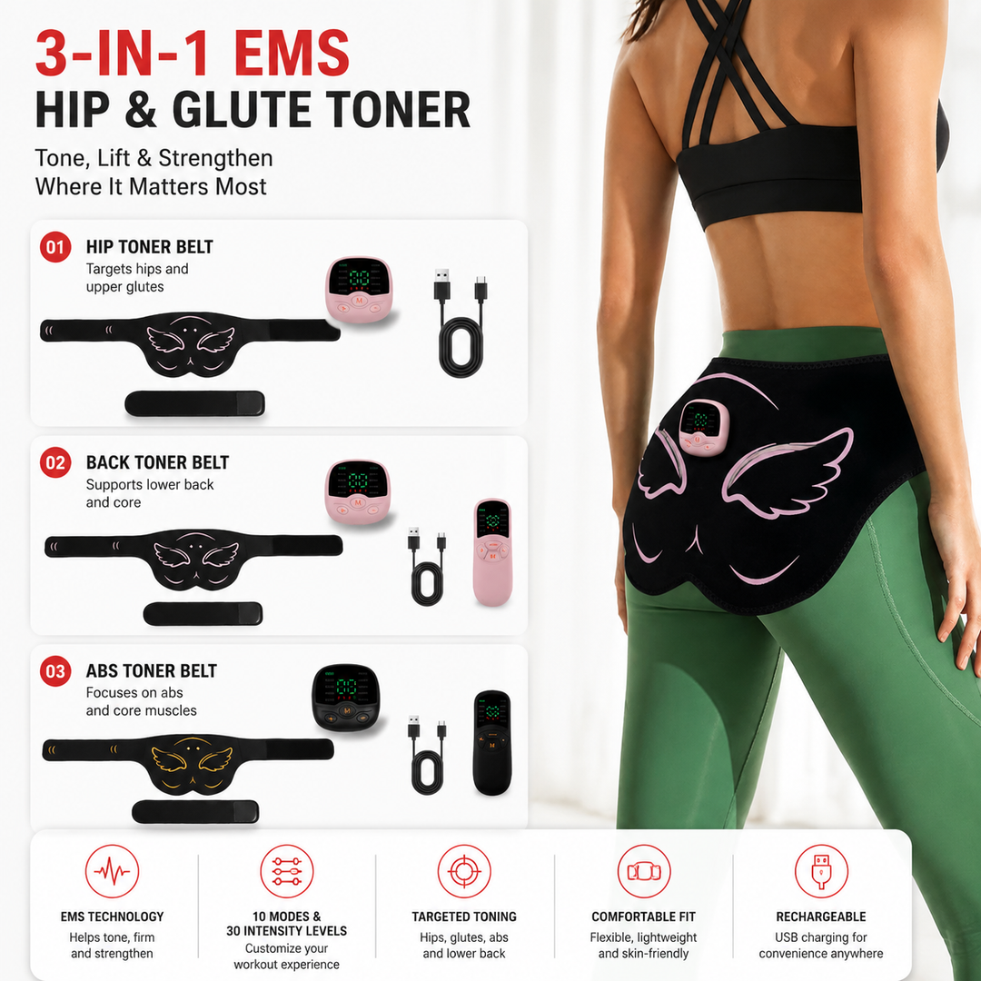 Premium EMS Hip Trainer Muscle Stimulator Wearable Fitness Device 10 Modes 30 Levels USB Rechargeable Remote Control for Home Gym Daily Use