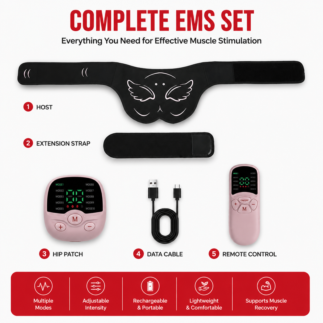 Premium EMS Hip Trainer Remote Control Glute Muscle Stimulator 10 Modes 30 Levels USB Rechargeable Buttocks Toning Body Massage Device Wearable