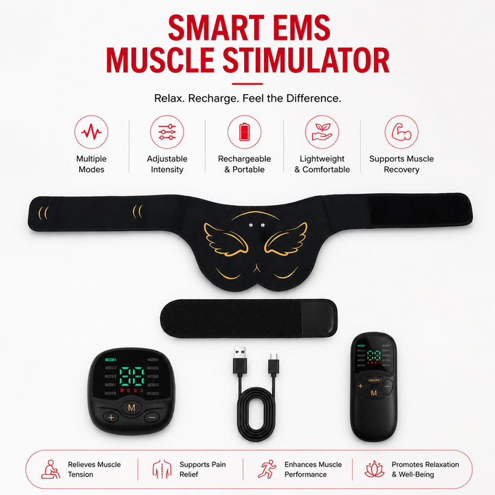 Premium EMS Hip Trainer Remote Control Glute Muscle Stimulator 10 Modes 30 Levels USB Rechargeable Buttocks Toning Body Massage Device Wearable
