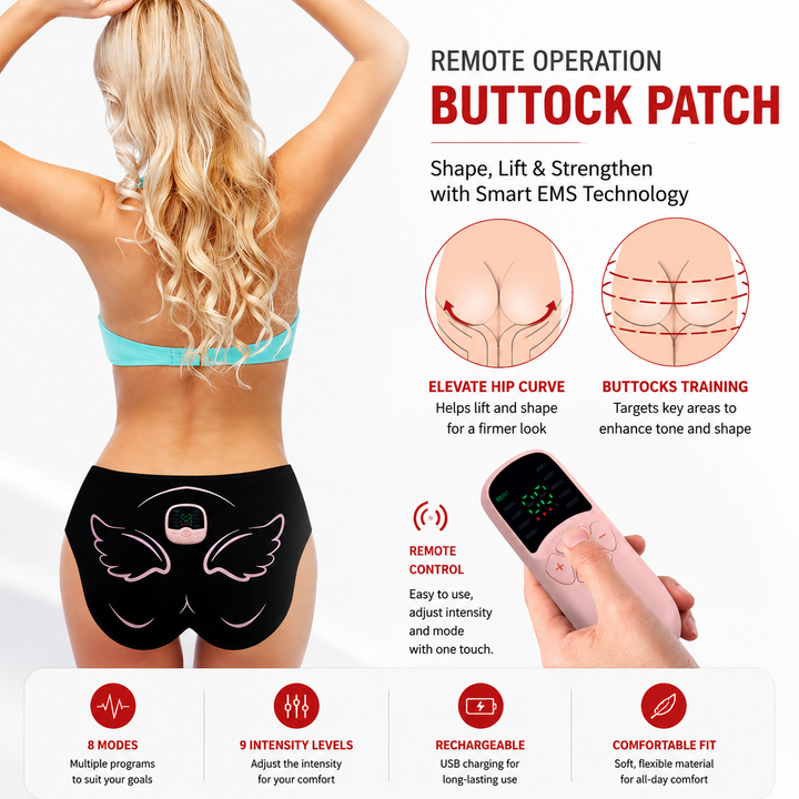 Premium EMS Hip Trainer Remote Control Glute Muscle Stimulator 10 Modes 30 Levels USB Rechargeable Buttocks Toning Body Massage Device Wearable