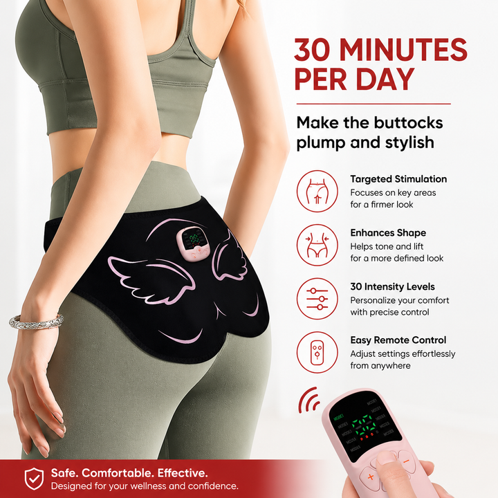 Premium EMS Hip Trainer Remote Control Glute Muscle Stimulator 10 Modes 30 Levels USB Rechargeable Buttocks Toning Body Massage Device Wearable