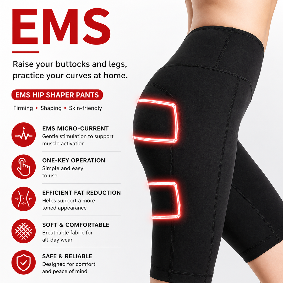 Premium EMS Muscle Stimulation Massage Pants Wearable Microcurrent Shorts 6 Modes USB Rechargeable Slimming Yoga Leg Relaxation Massage Device