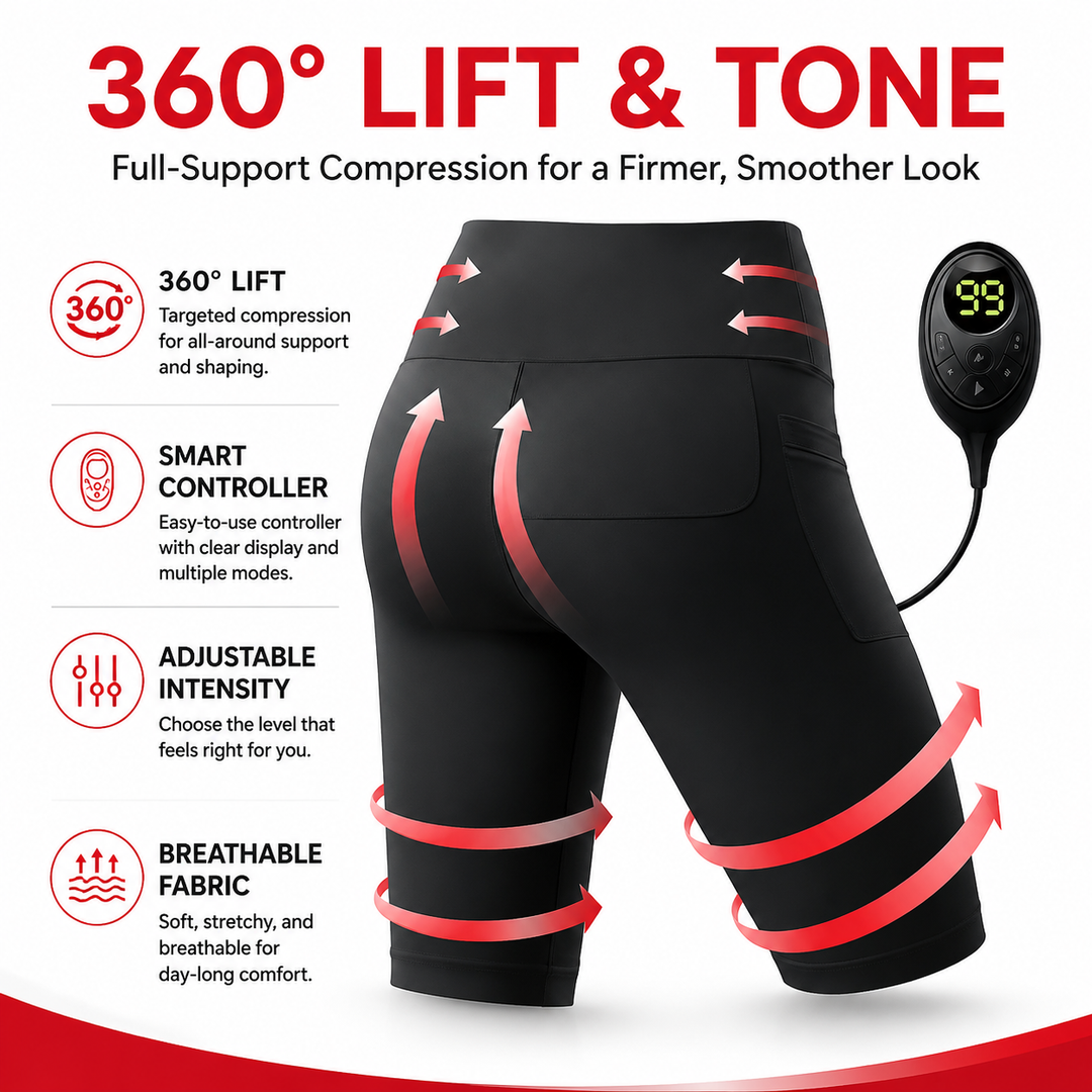 Premium EMS Muscle Stimulation Massage Pants Wearable Microcurrent Shorts 6 Modes USB Rechargeable Slimming Yoga Leg Relaxation Massage Device