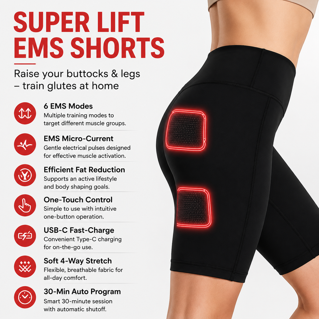 Premium EMS Muscle Stimulation Massage Pants Wearable Microcurrent Shorts 6 Modes USB Rechargeable Slimming Yoga Leg Relaxation Massage Device