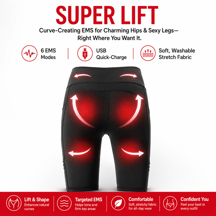 Premium EMS Muscle Stimulation Massage Pants Wearable Microcurrent Shorts 6 Modes USB Rechargeable Slimming Yoga Leg Relaxation Massage Device