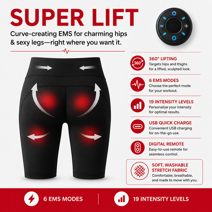 Premium EMS Muscle Stimulation Massage Pants Wearable Microcurrent Shorts 6 Modes USB Rechargeable Slimming Yoga Leg Relaxation Massage Device