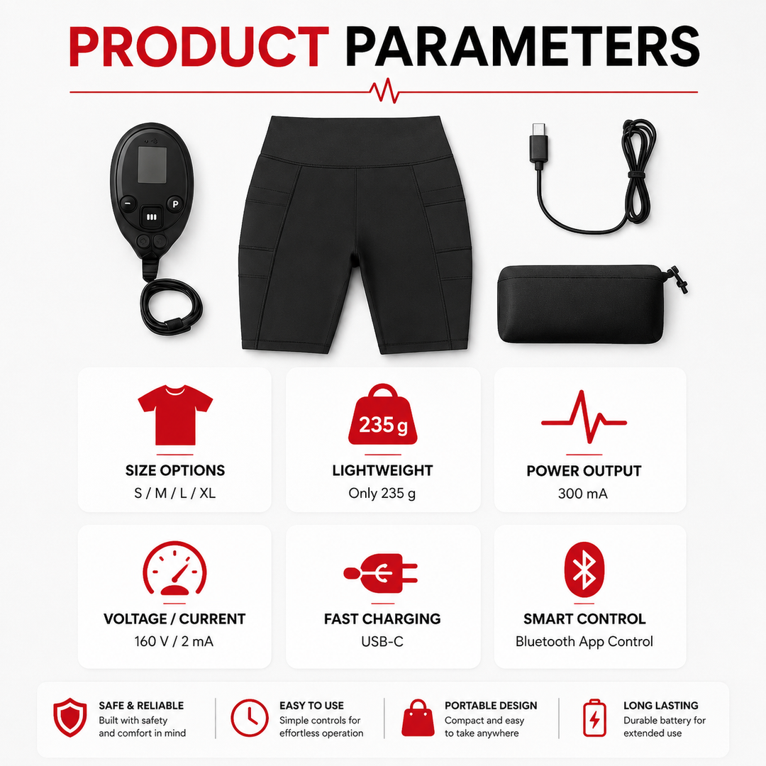 Premium EMS Muscle Stimulation Massage Pants Wearable Microcurrent Shorts 6 Modes USB Rechargeable Slimming Yoga Leg Relaxation Massage Device