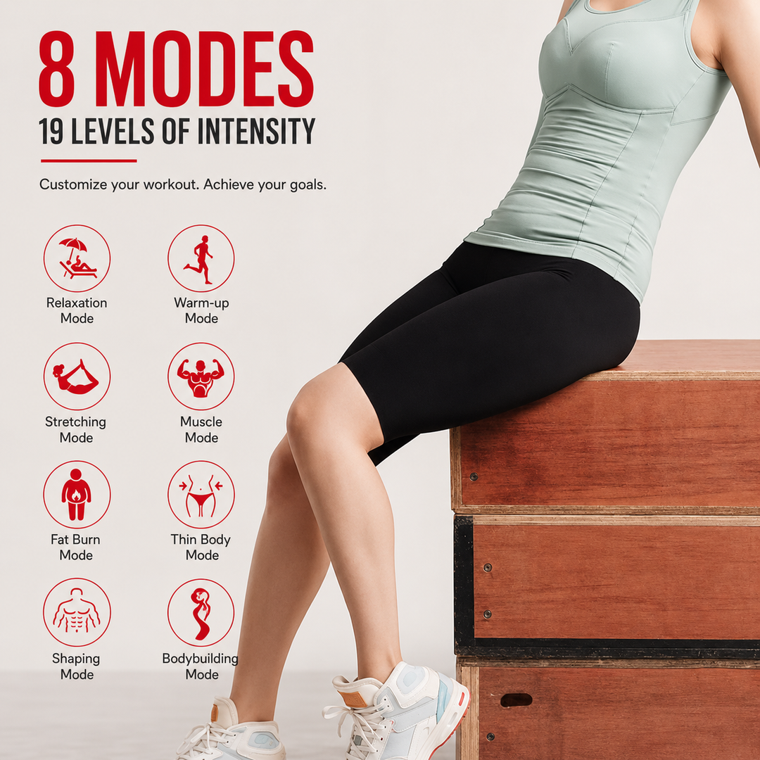 Premium EMS Muscle Stimulation Massage Pants Wearable Microcurrent Shorts 6 Modes USB Rechargeable Slimming Yoga Leg Relaxation Massage Device