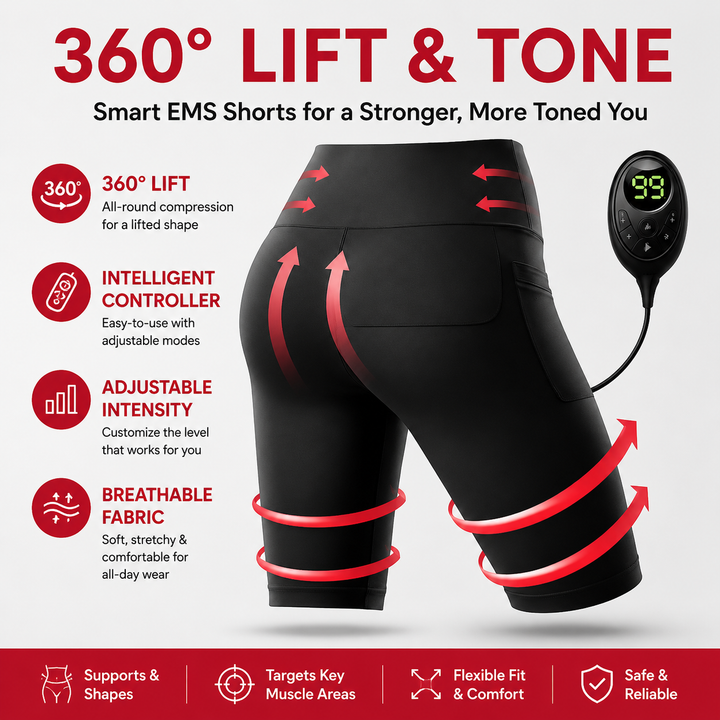 Premium EMS Muscle Stimulation Massage Pants Wearable Microcurrent Shorts 6 Modes USB Rechargeable Washable Lower Body Relaxation Therapy Leg Support Shorts