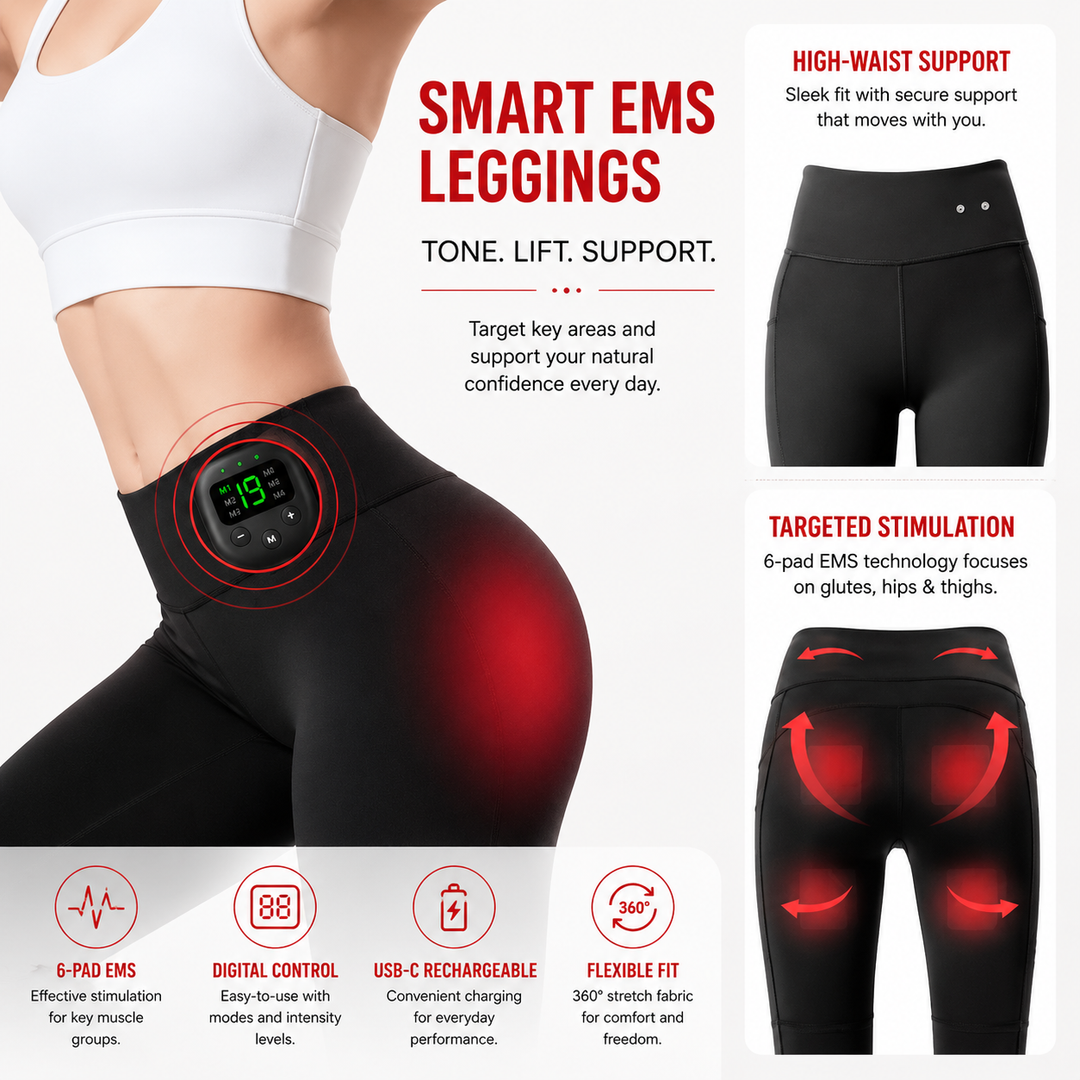 Premium EMS Muscle Stimulation Massage Pants Wearable Microcurrent Shorts 6 Modes USB Rechargeable Washable Lower Body Relaxation Therapy Leg Support Shorts